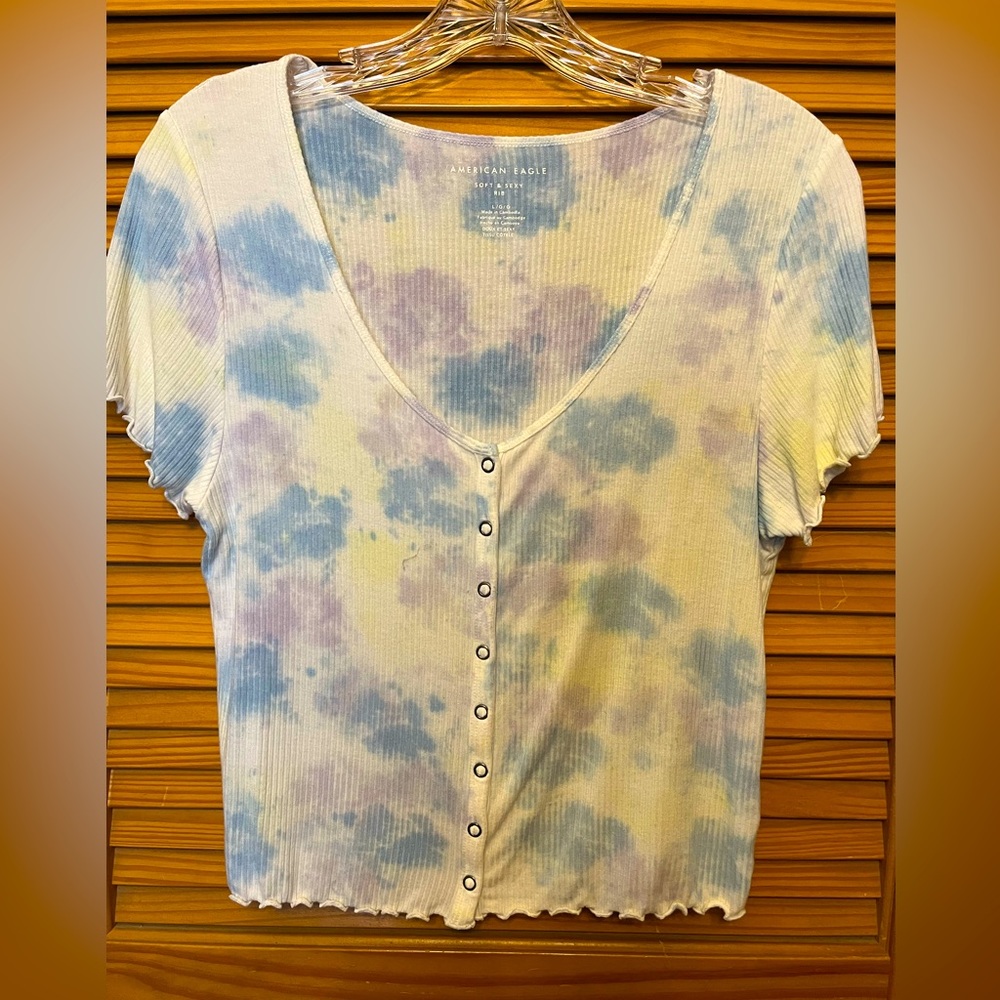 American Eagle Soft & Sexy ribbed multicolor shirt size large.